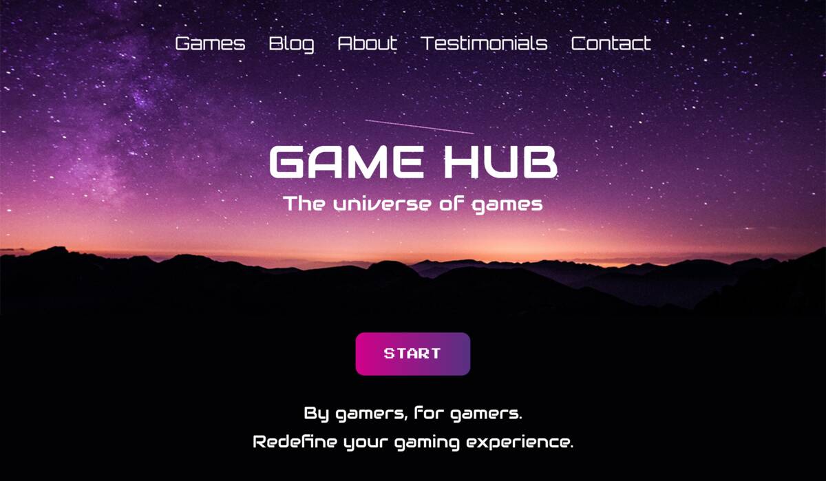 Game Hub Hero Section